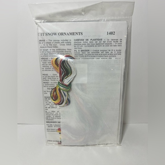 Design Works Santa SNOWMAN Reindeer Cross Stitch Ornament Kit #1402 SEALED - Picture 4 of 5